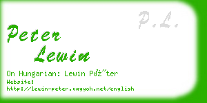 peter lewin business card